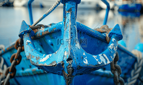 蓝色海船锚