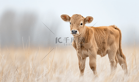 加拿大萨斯喀彻温省东南部的泽西小牛