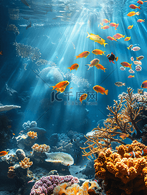 水下观赏鱼珊瑚礁