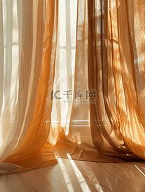 棕色窗帘装饰在家里
