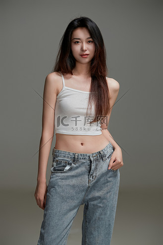 模特素颜图片素材_年轻活力亚洲年轻女性形象