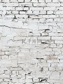 白色旧背景砖墙横幅墙或纹理