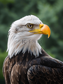 肖像中的秃鹰美国的纹章动物雄伟的猛禽