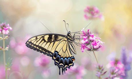 捕蝇器上的巨型燕尾蝴蝶