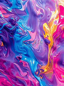 彩色液体艺术背景对比混合流体涂料抽象美人鱼纹理壁纸