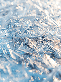 冰抽象背景上冬季霜的纹理
