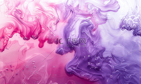 采用粉红色和紫色柔和颜色的液体浇注技术制成的亚克力纹理