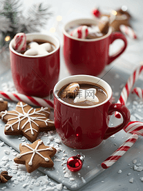 热巧克力和圣诞姜饼