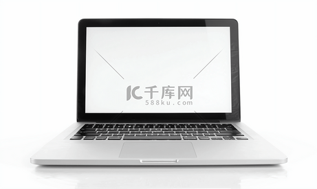 剪切路径笔记本电脑现代和空白白屏幕孤立在白色背景上