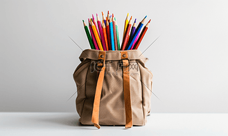 背包里的彩色铅笔