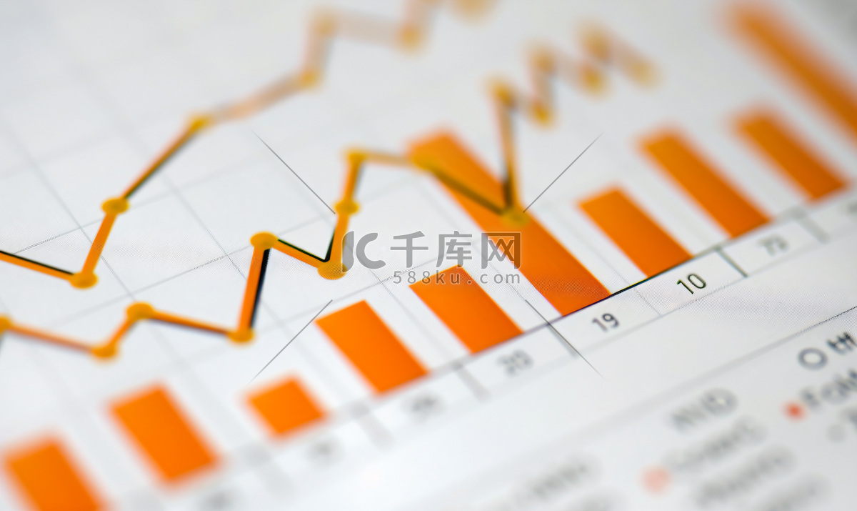 人工智能生成的股市图表特写显示出稳定的上升趋势高清摄影大图-千库网