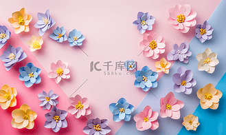 装饰几何花卉形状和图案背景