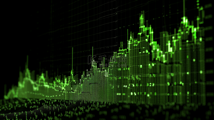 绿色商务股票折线分析图金融背景图片免费下载-千库网