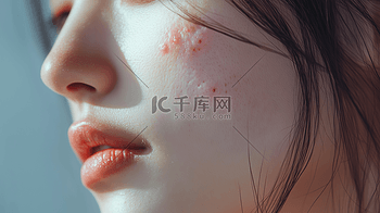 女性摄影照片图片素材女性皮肤肌肤过敏长痘长斑雀斑问题特写照片