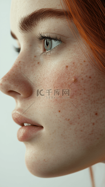 女性摄影照片图片素材女性皮肤肌肤敏感脆弱雀斑黑头问题特写照片