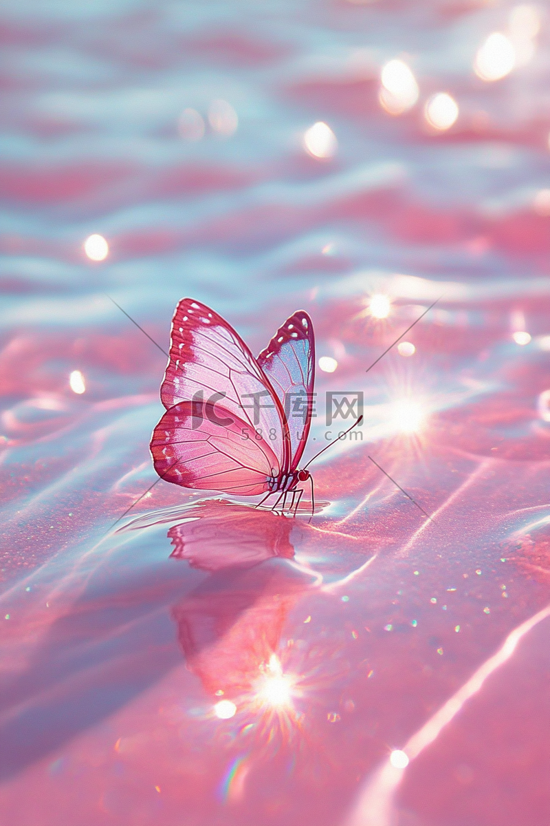 粉色蝴蝶背景海报高清背景图片免费下载-千库网