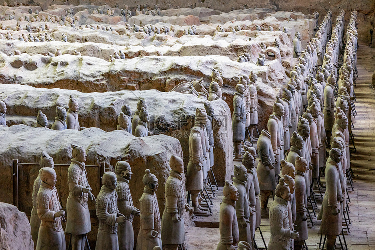秦始皇兵马俑陶俑高清摄影大图-千库网