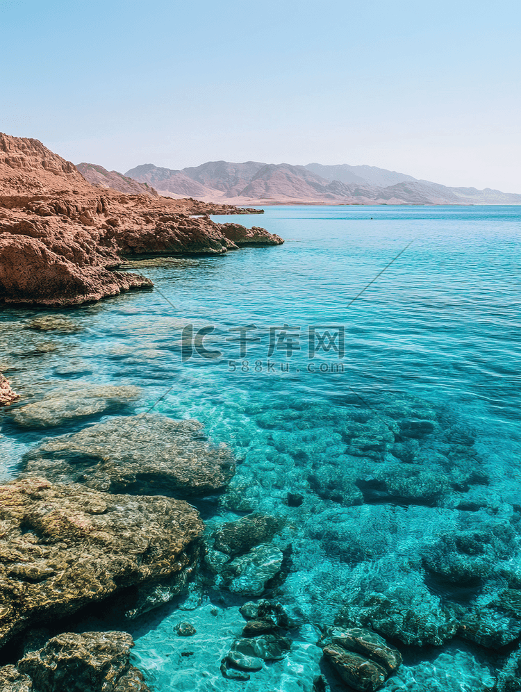 夏季红海海岸的背景纹理高清摄影大图-千库网
