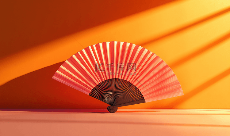 3d渲染中国手扇背景图片免费下载-千库网