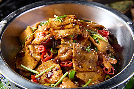 锅仔香辣豆豉肥肠千页豆腐