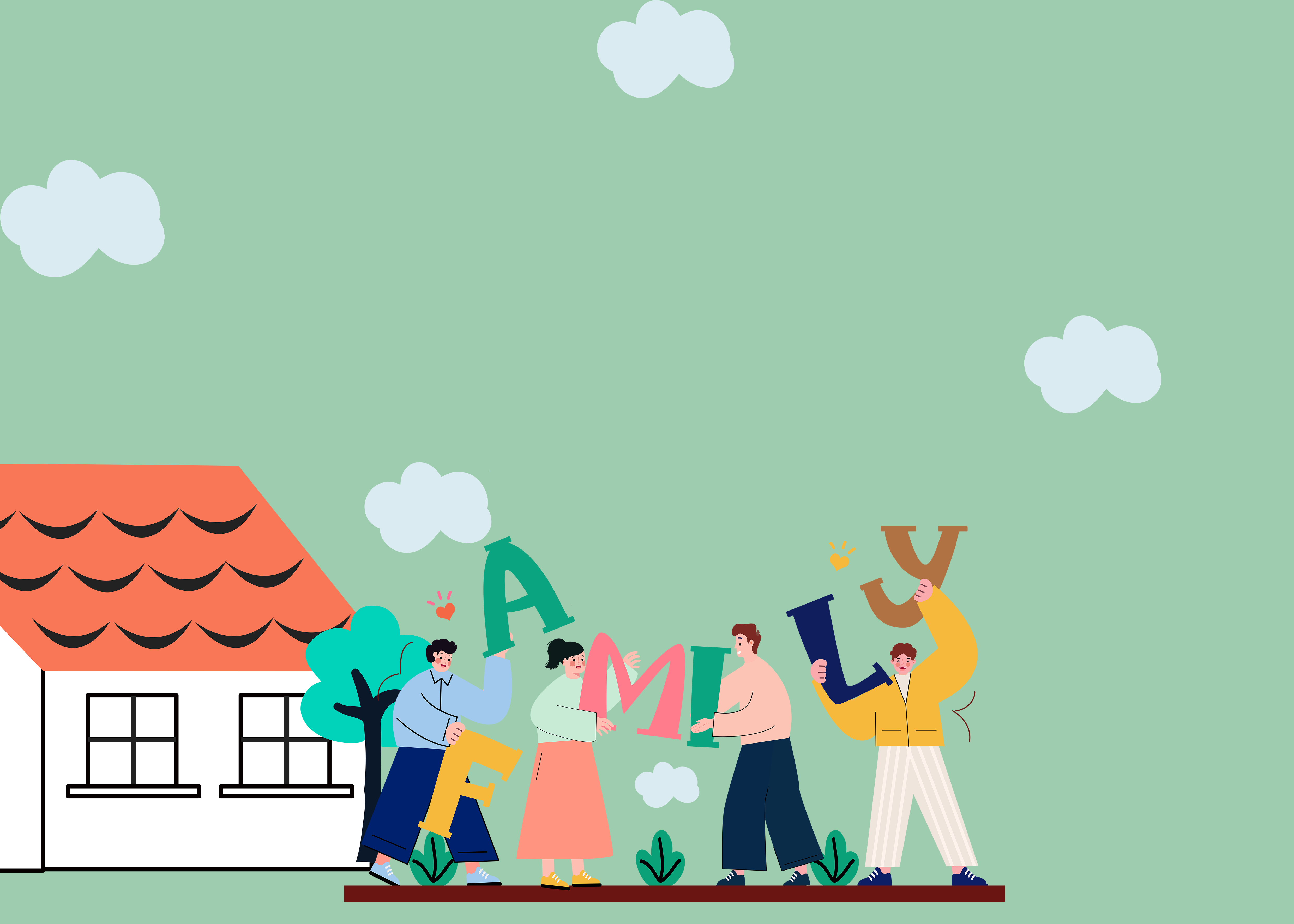 幸福美满家庭生活主题海报设计韩国素材 – 设计小咖