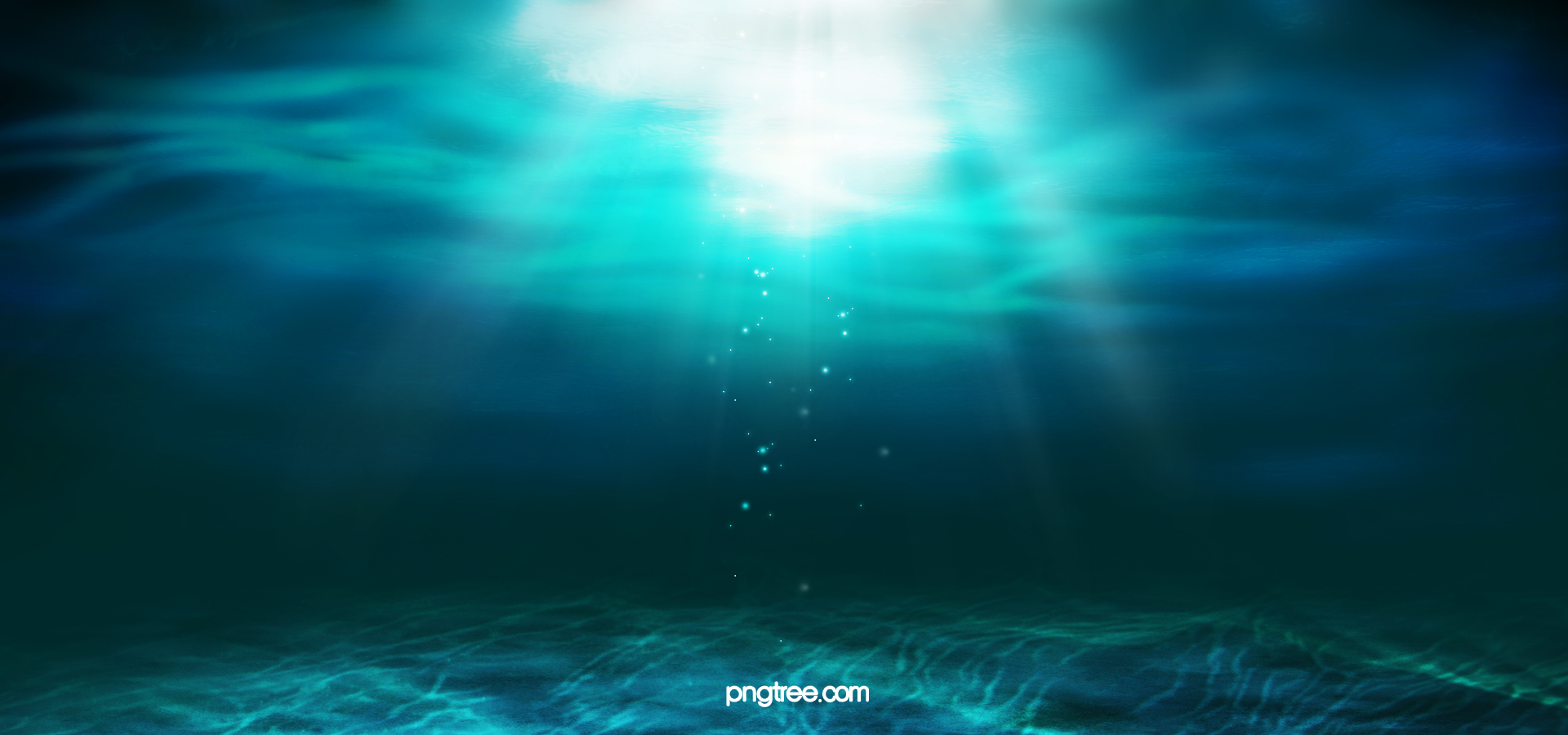 阳光透过湛蓝透明的海水神秘的海底世界海面波浪