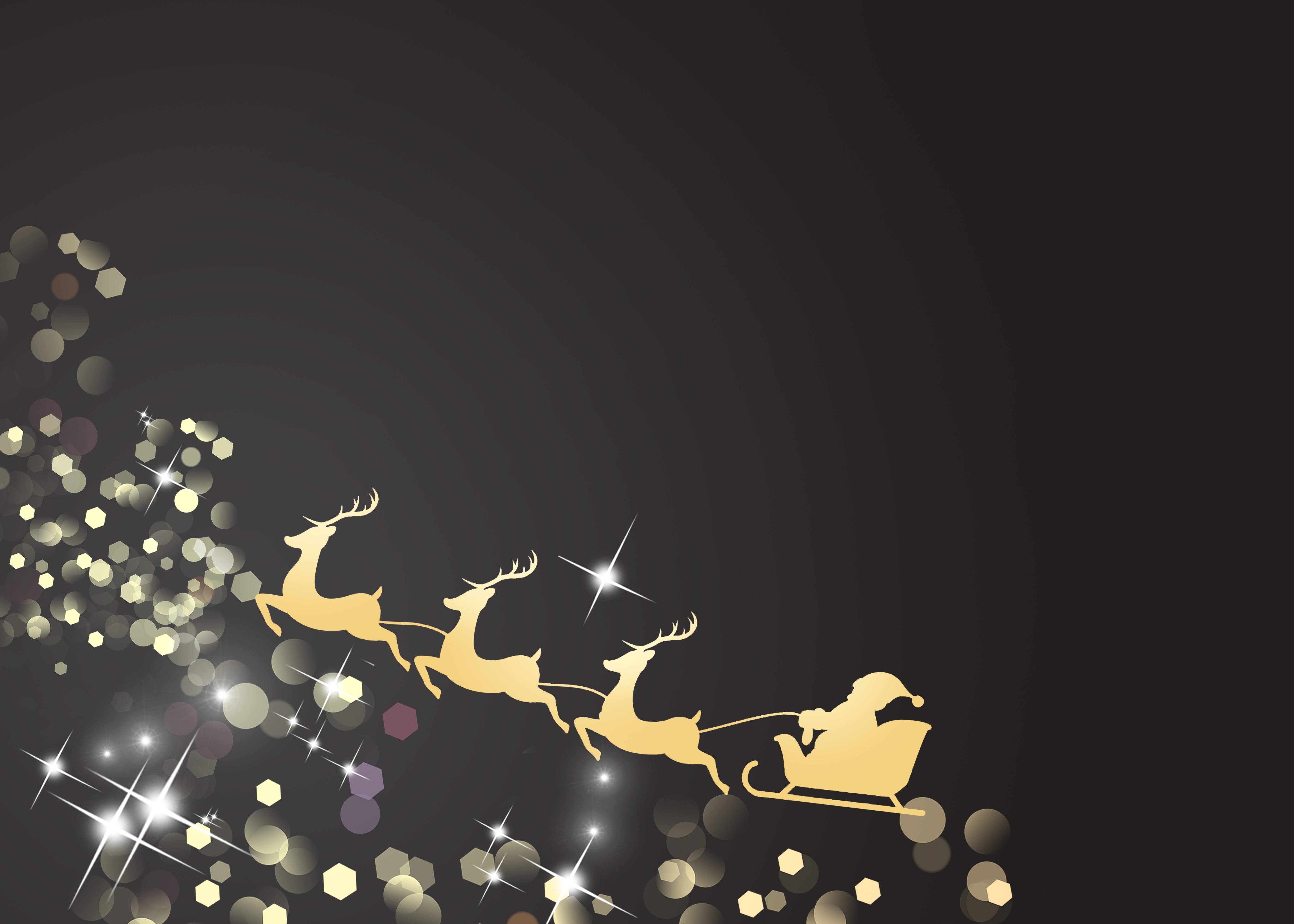 小鹿雪橇黑色圣诞节背景图片