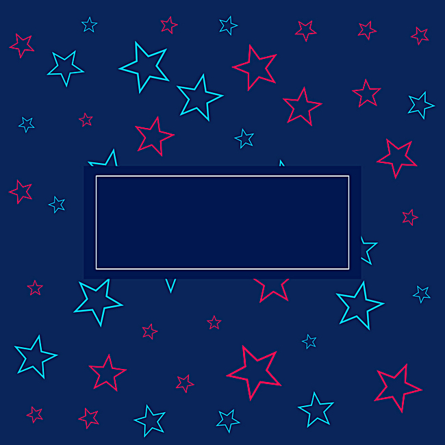 蓝色背景线框五星