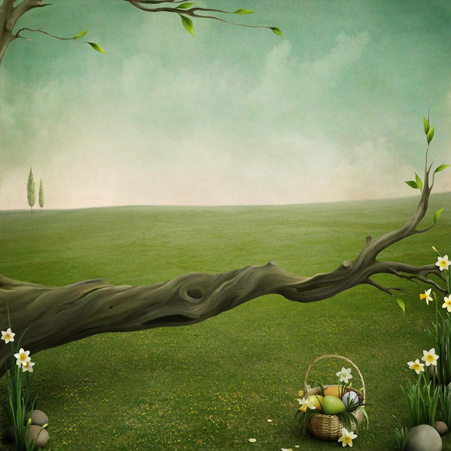 手绘风景主图背景素材