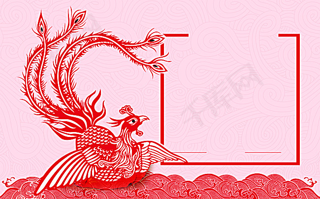 中国风剪纸凤凰花纹背景图片免费下载_海报banner/psd_千库网(图片