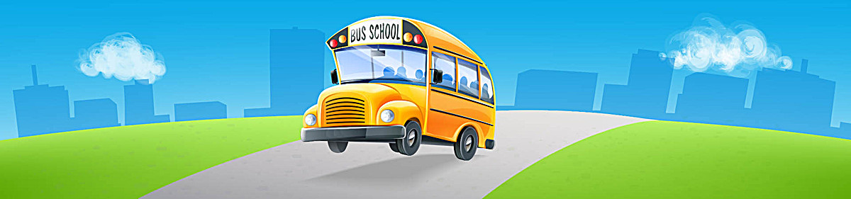 校园校车绿地天空城市banner