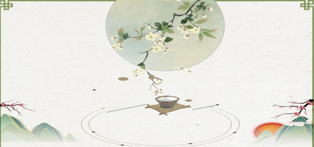 中国风山水水墨简洁大气佛学禅意海报背景图片