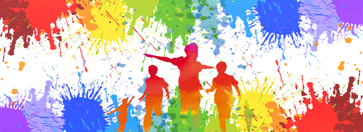 水彩青春活力渲染效果淡绿粉色渐变背景图片免