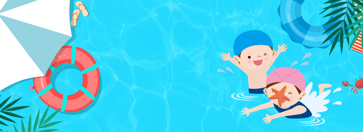 夏日泳池游泳卡通淘宝促销banner