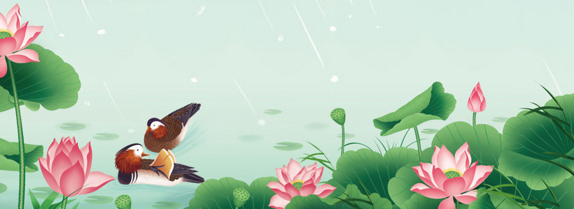 唯美古风下雨雨水背景图片免费下载_广告背景