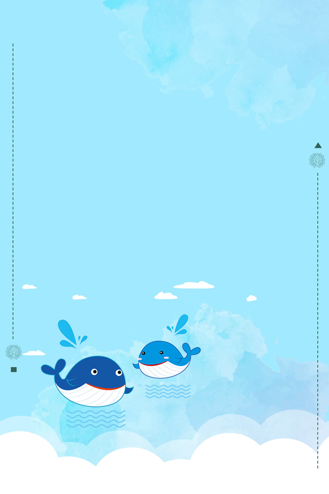 小清新夏季促销折扣卡通底纹海报