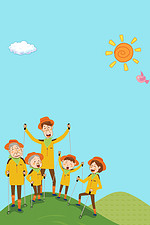 爬山卡通背景图片 爬山卡通背景素材图片 千库网