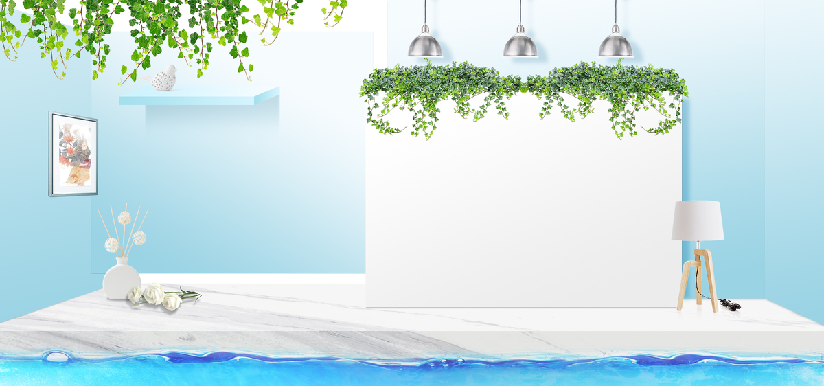 电器简约蓝色banner