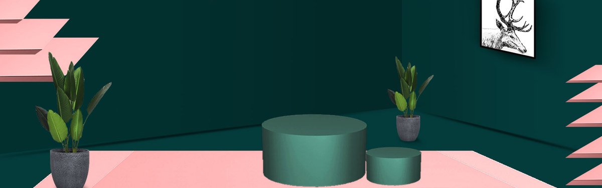 卡通立体圆柱banner背景背景图片素材