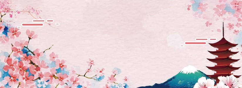 清新手绘樱花粉色海报背景图片免费下载_海报