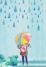 雨天卡通背景图片 雨天卡通背景素材图片 千库网