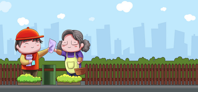 305学雷锋志愿者卡通手绘海报背景图片免费下