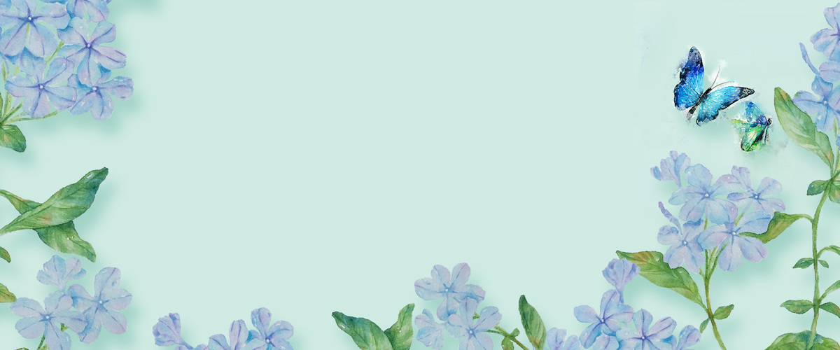 简约小清新花卉文艺春季上新蓝色背景