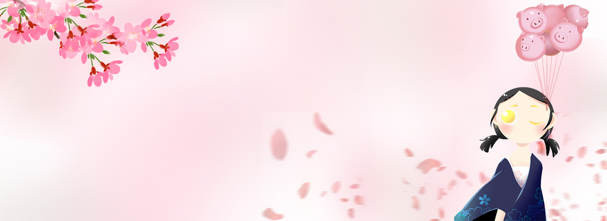春季手绘樱花唯美banner背景图片免费下载_海
