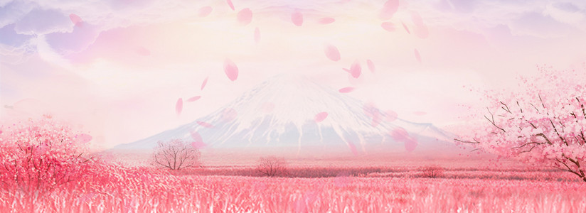 唯美樱花节卡通背景图片免费下载_广告背景\/p