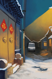 冬日穿搭背景图片_冬日唯美雪景乡村图