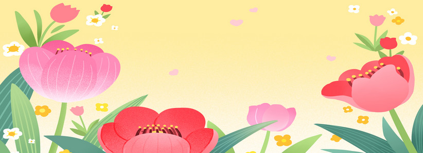 彩色植物花朵装饰背景