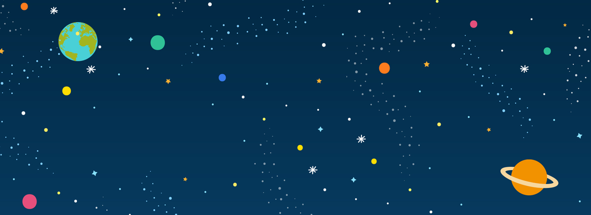 蓝色简约扁平化太空星球banner背景