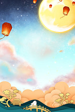 中秋赏月背景图片 中秋赏月背景素材图片 千库网