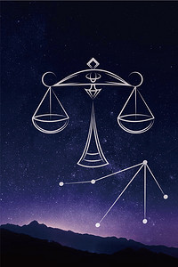 蓝色系列背景图片_天秤座星座背景图